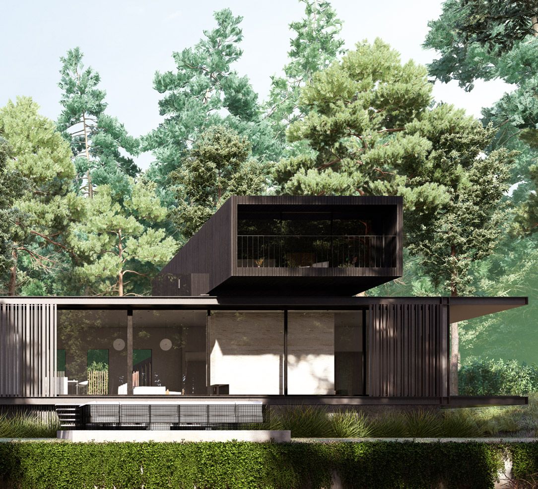 Casa nel bosco renderizzata con Lumion Pro