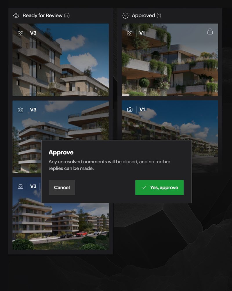 Approvazione delle versioni in Lumion Cloud
