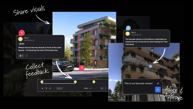 Revisione e approvazione dei visual in Lumion Cloud