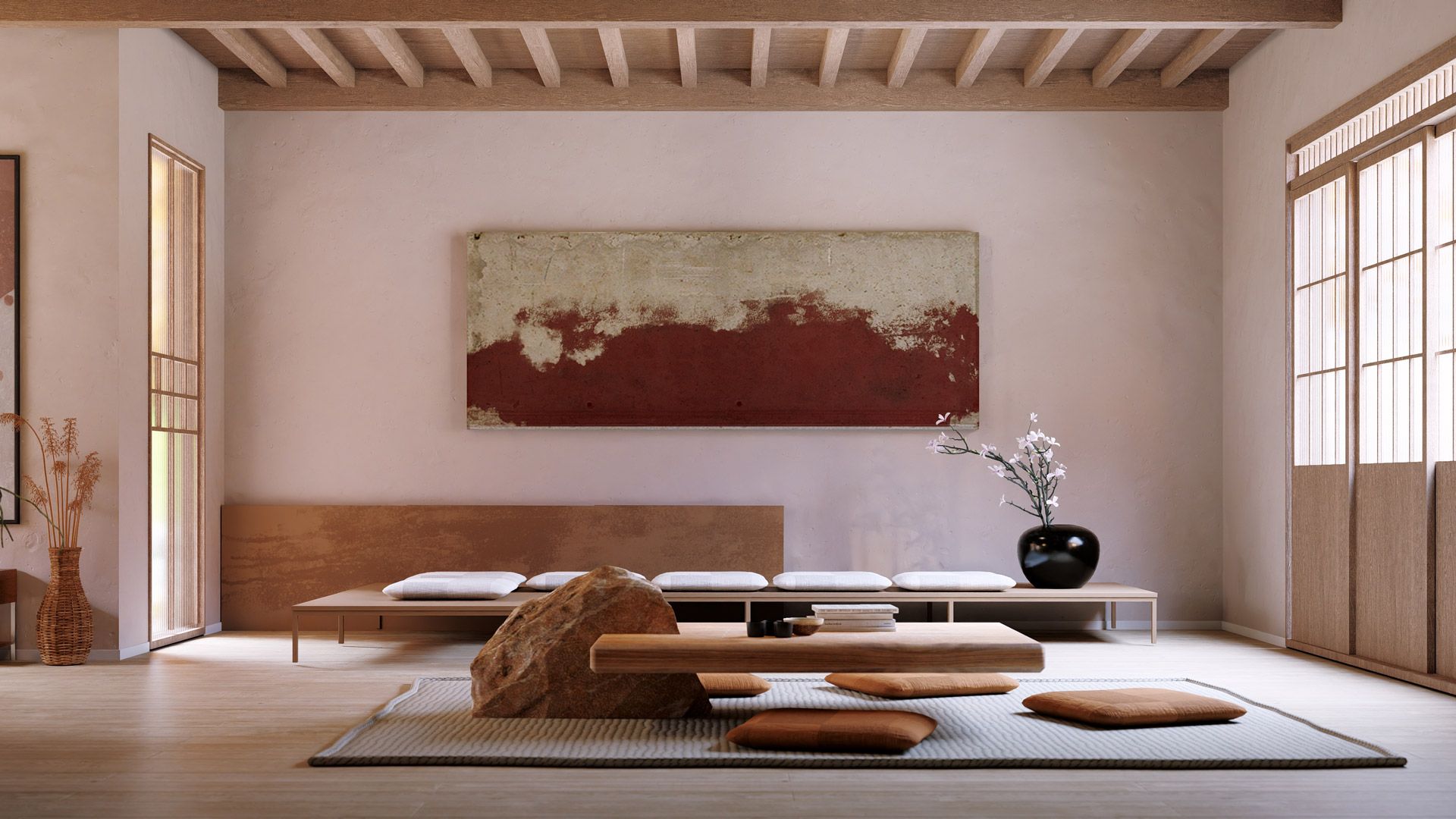 Interno in stile japandi