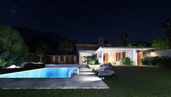 Kaufmann night time with lights